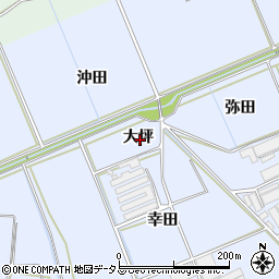 愛知県田原市大草町大坪周辺の地図
