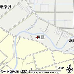 愛知県田原市江比間町西原周辺の地図