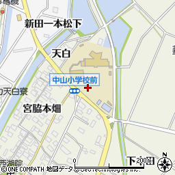 愛知県田原市中山町天白周辺の地図
