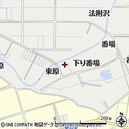 愛知県田原市江比間町東原周辺の地図