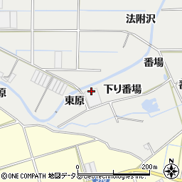 愛知県田原市江比間町（東原）周辺の地図
