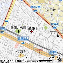 大阪府大阪市東住吉区桑津1丁目17-20周辺の地図