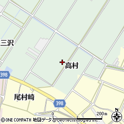 愛知県田原市大久保町高村周辺の地図