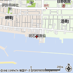 明石浦漁協周辺の地図