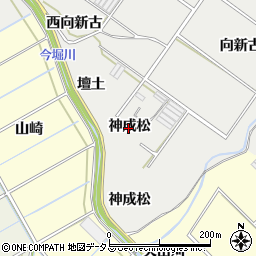 愛知県田原市江比間町（神成松）周辺の地図