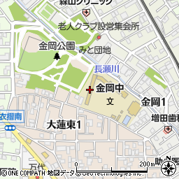 東大阪市立金岡中学校周辺の地図