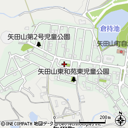 奈良県大和郡山市矢田山町77-12周辺の地図