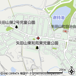 奈良県大和郡山市矢田山町77-3周辺の地図