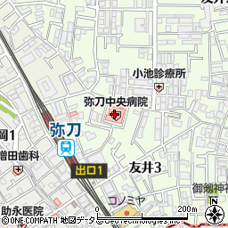 弥刀中央病院（康生会）周辺の地図