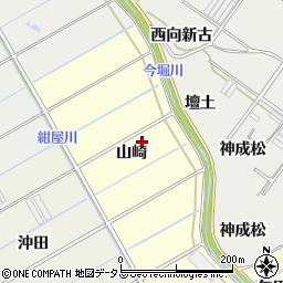 愛知県田原市八王子町山崎周辺の地図