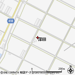 愛知県田原市小中山町（深田）周辺の地図