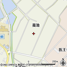 愛知県田原市中山町菱池周辺の地図