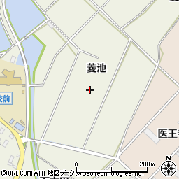 愛知県田原市中山町（菱池）周辺の地図