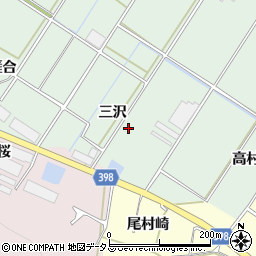 愛知県田原市大久保町三沢周辺の地図