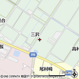 愛知県田原市大久保町（三沢）周辺の地図