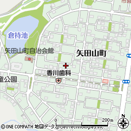 奈良県大和郡山市矢田山町23-9周辺の地図