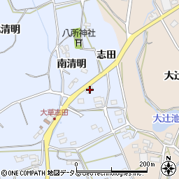 愛知県田原市大草町志田75周辺の地図