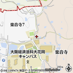 大阪府八尾市楽音寺736周辺の地図