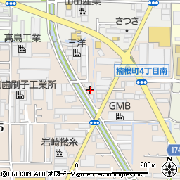 大阪府八尾市楠根町5丁目36周辺の地図