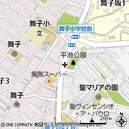 舞子小学校前周辺の地図