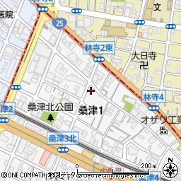 大阪府大阪市東住吉区桑津1丁目17-31周辺の地図