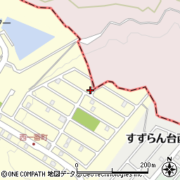 三重県名張市すずらん台西１番町7周辺の地図
