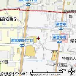 大阪府八尾市楽音寺1丁目90周辺の地図