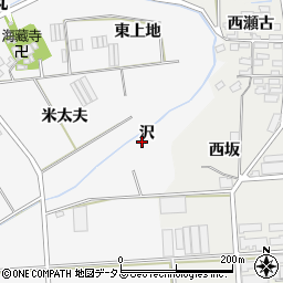 愛知県田原市伊川津町沢周辺の地図