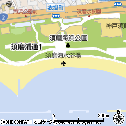 須磨海岸周辺の地図