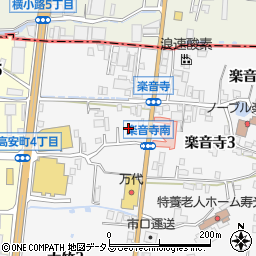 大阪府八尾市楽音寺1丁目80周辺の地図