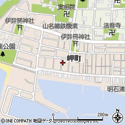 兵庫県明石市岬町23-12周辺の地図