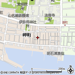 兵庫県明石市岬町周辺の地図