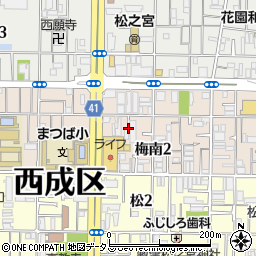 大阪府大阪市西成区梅南周辺の地図