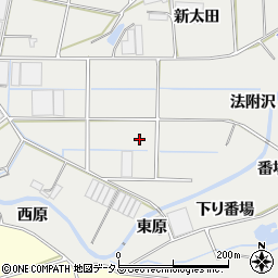 愛知県田原市江比間町法附沢周辺の地図