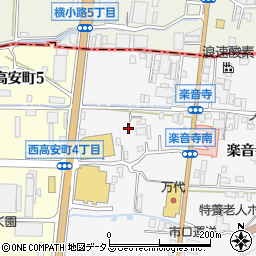 大阪府八尾市楽音寺1丁目86周辺の地図