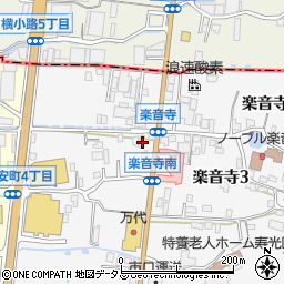 大阪府八尾市楽音寺1丁目69周辺の地図