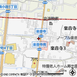大阪府八尾市楽音寺1丁目72周辺の地図