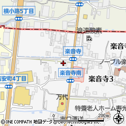 大阪府八尾市楽音寺1丁目68周辺の地図