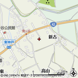 愛知県田原市東神戸町高山周辺の地図