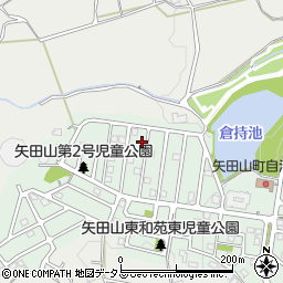 奈良県大和郡山市矢田山町92-2周辺の地図