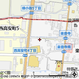 大阪府八尾市楽音寺1丁目58周辺の地図