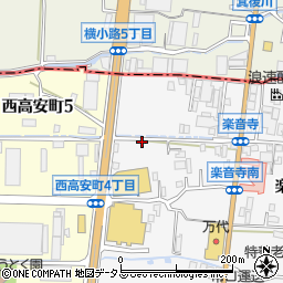 大阪府八尾市楽音寺1丁目60周辺の地図