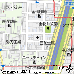 大阪府東大阪市金物町周辺の地図