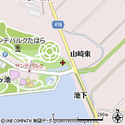 愛知県田原市野田町（山崎東）周辺の地図