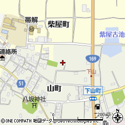奈良県奈良市山町周辺の地図