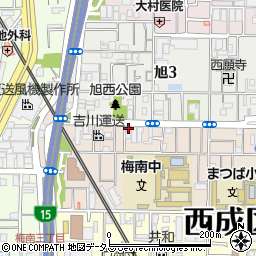 西成韓国人会館周辺の地図