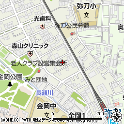 大阪府東大阪市源氏ケ丘周辺の地図