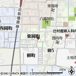 奈良県大和郡山市東岡町周辺の地図