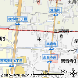 大阪府八尾市楽音寺1丁目17周辺の地図
