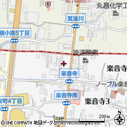 大阪府八尾市楽音寺1丁目10周辺の地図